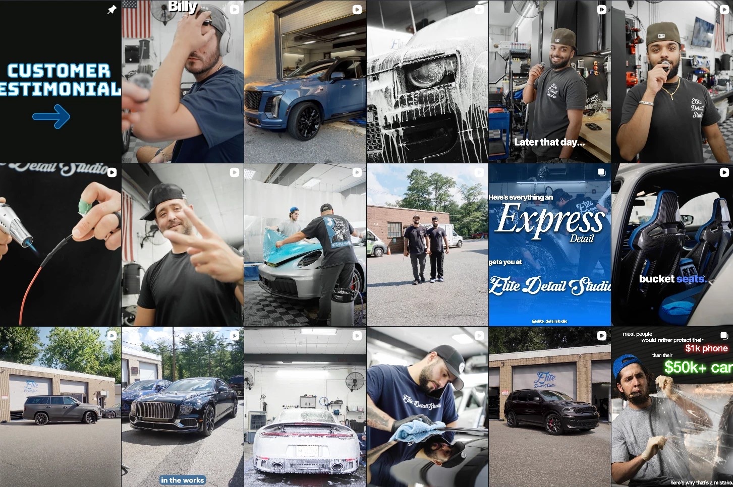 Elite Detail Studio Instagram feed managed by Leculture